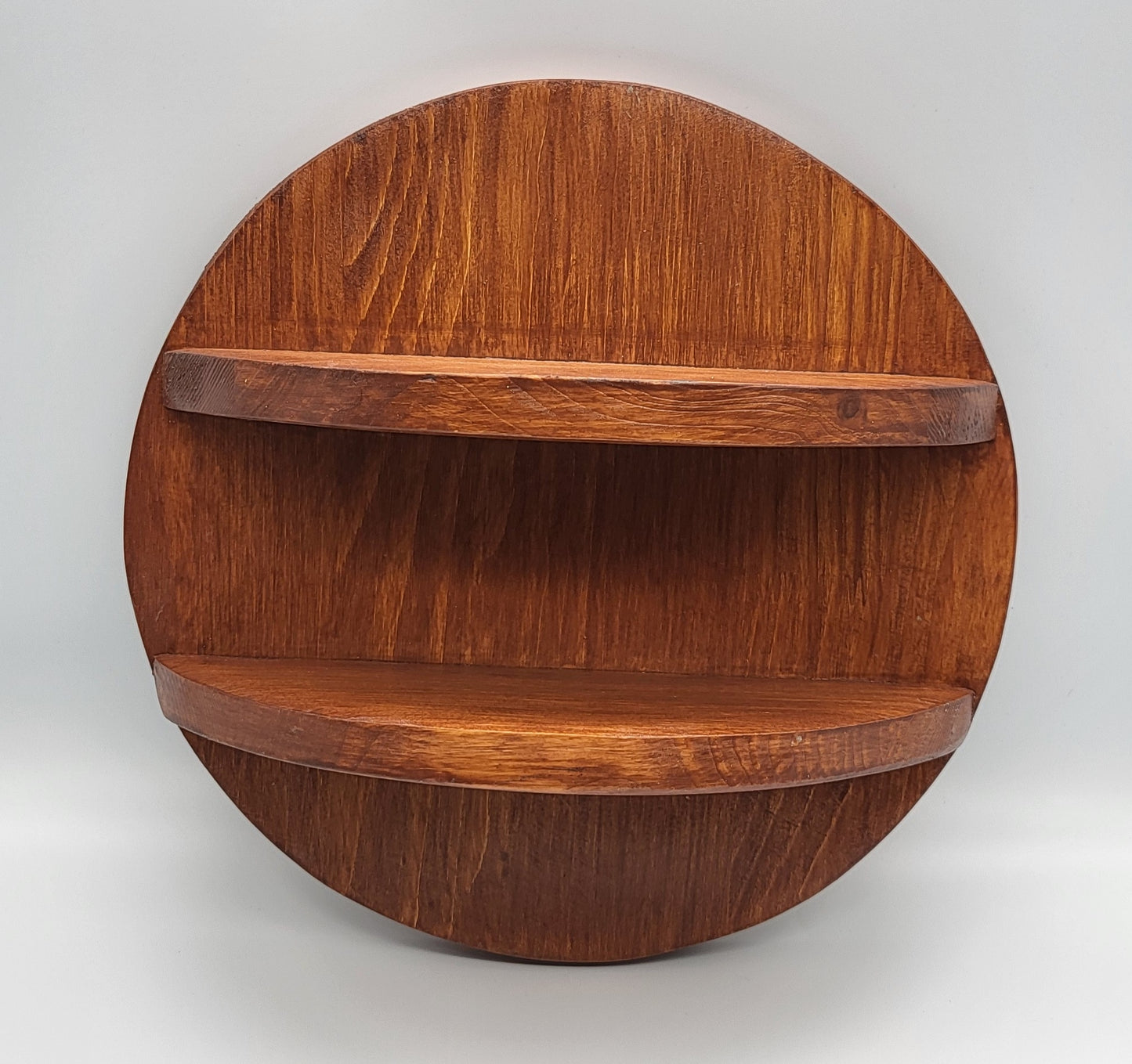 ÉTAGÈRE MURALE RONDE + 2 TABLETTES EN BOIS DE PIN - DIVERS COLORIS