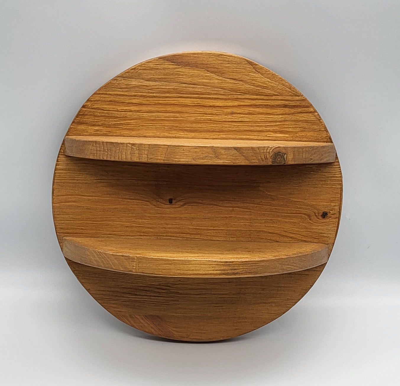 ÉTAGÈRE MURALE RONDE + 2 TABLETTES EN BOIS DE PIN - DIVERS COLORIS