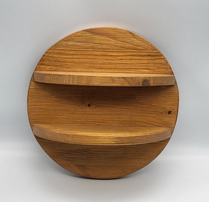 ÉTAGÈRE MURALE RONDE + 2 TABLETTES EN BOIS DE PIN - DIVERS COLORIS