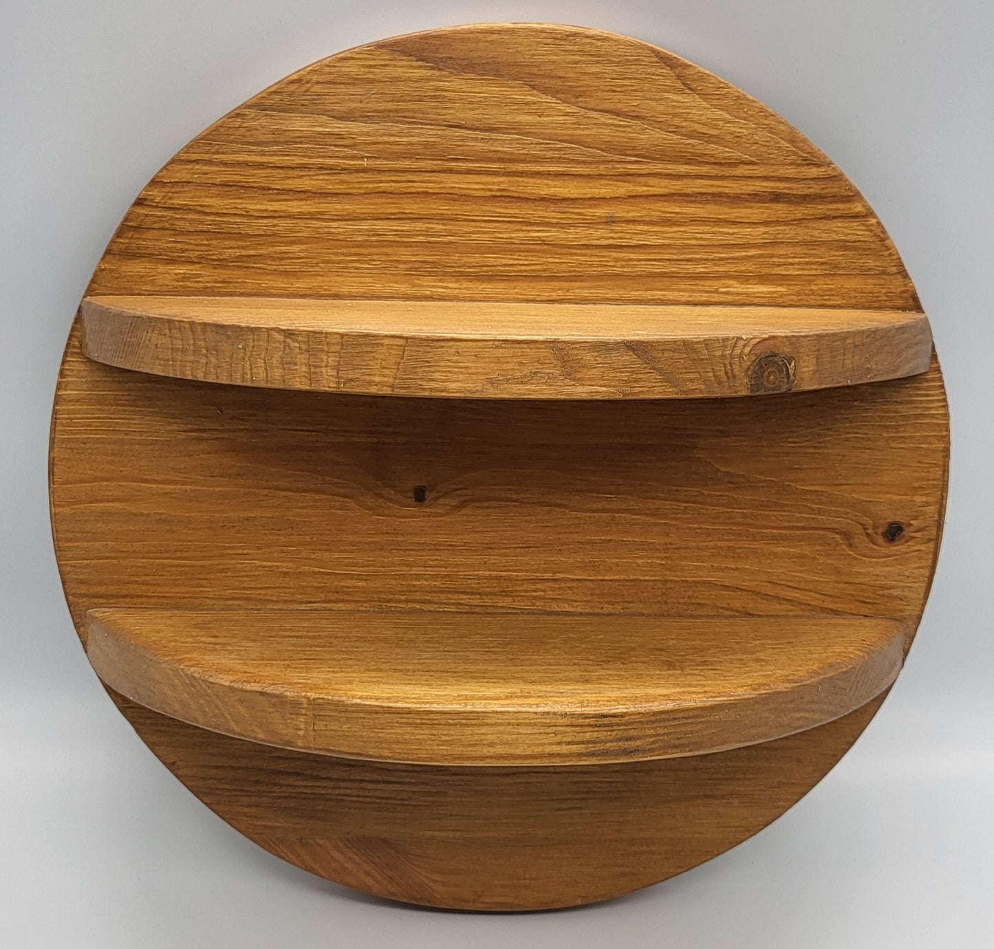 ÉTAGÈRE MURALE RONDE + 2 TABLETTES EN BOIS DE PIN - DIVERS COLORIS