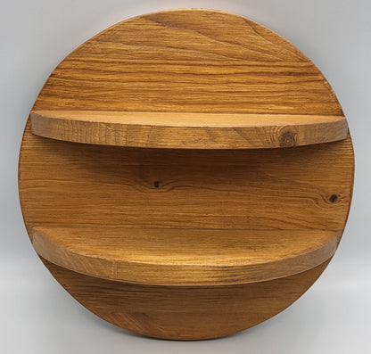 ÉTAGÈRE MURALE RONDE + 2 TABLETTES EN BOIS DE PIN - DIVERS COLORIS