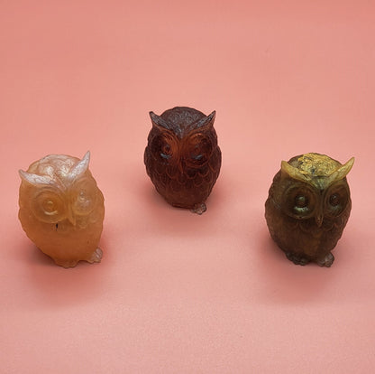 DÉCORATION HIBOU 3D RELIEFS EN RÉSINE - DIVERS COLORIS UNIQUES, ARTISANAUX & ORIGINAUX