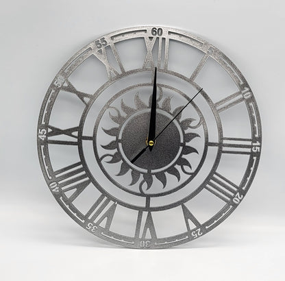 HORLOGE MURALE RONDE " SOLEIL STYLE INDUSTRIEL " - DESIGN ORIGINAL