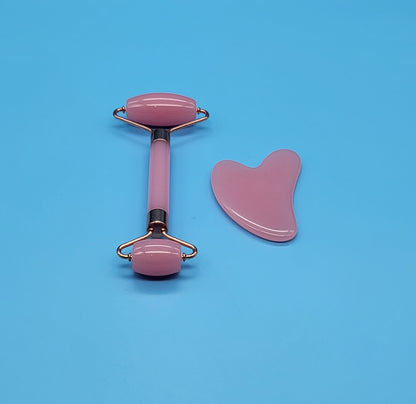 KIT BEAUTÉ MASSAGE ANTI-ÂGE : ROULEAUX + GUA SHAS EN RÉSINE - 2 COULEURS AU CHOIX