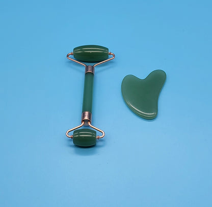 KIT BEAUTÉ MASSAGE ANTI-ÂGE : ROULEAUX + GUA SHAS EN RÉSINE - 2 COULEURS AU CHOIX