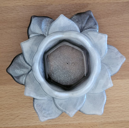 SUPPORTS À ENCENS ET BOUGIES " FLEURS LOTUS ZEN " 3D - COLLECTION "MICA"  – DÉCORATIONS ARTISANALES, UNIQUES & ORIGINALES AU CHOIX