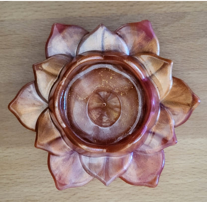 SUPPORTS À ENCENS ET BOUGIES " FLEURS LOTUS ZEN " 3D - COLLECTION "MICA"  – DÉCORATIONS ARTISANALES, UNIQUES & ORIGINALES AU CHOIX