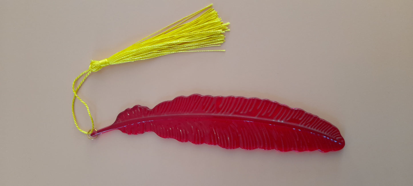 MARQUES PAGES GRANDE PLUME + POMPON - DIVERS MODÈLES + COLORIS UNIQUES, ARTISANAUX & ORIGINAUX