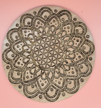 DIVERS DISQUES DE RECHARGE DE PIERRES EN PYROGRAVURE SUR BOIS - ARTISANAUX, UNIQUES & ORIGINAUX