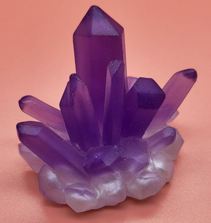 DÉCORATION GRAPPE DE CRISTAUX 3D RELIEFS EN RÉSINE - DIVERS COLORIS UNIQUES, ARTISANAUX & ORIGINAUX