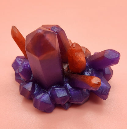 DÉCORATION GRAPPE DE CRISTAUX 3D RELIEFS EN RÉSINE - DIVERS COLORIS UNIQUES, ARTISANAUX & ORIGINAUX