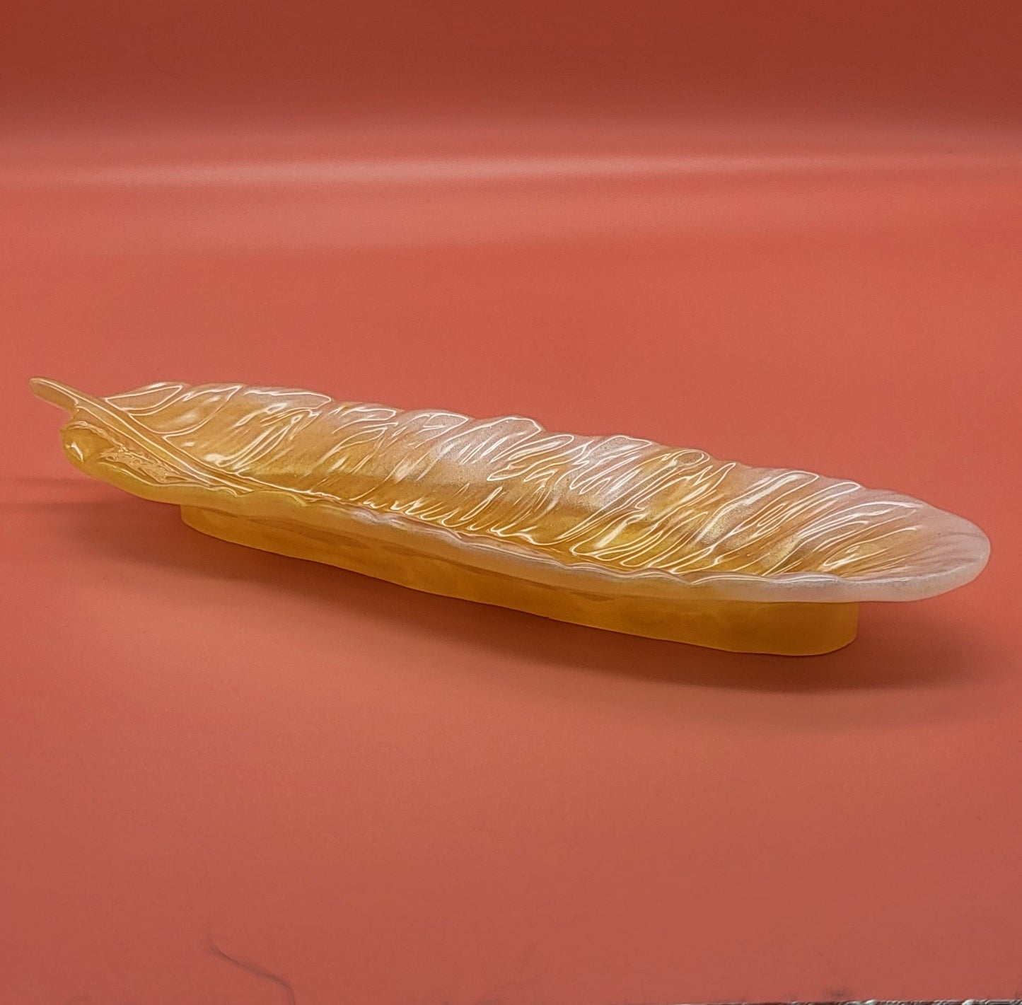 DÉCORATION 3D GRANDE PLUME D’ ANGE VIDE-POCHES EN RÉSINE – ARTISANALE, UNIQUE & ORIGINALE - COULEURS AU CHOIX