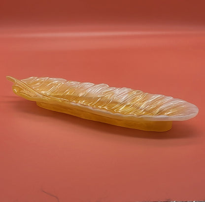 DÉCORATION 3D GRANDE PLUME D’ ANGE VIDE-POCHES EN RÉSINE – ARTISANALE, UNIQUE & ORIGINALE - COULEURS AU CHOIX