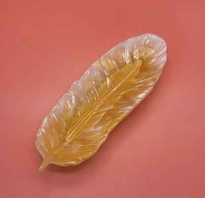 DÉCORATION 3D GRANDE PLUME D’ ANGE VIDE-POCHES EN RÉSINE – ARTISANALE, UNIQUE & ORIGINALE - COULEURS AU CHOIX