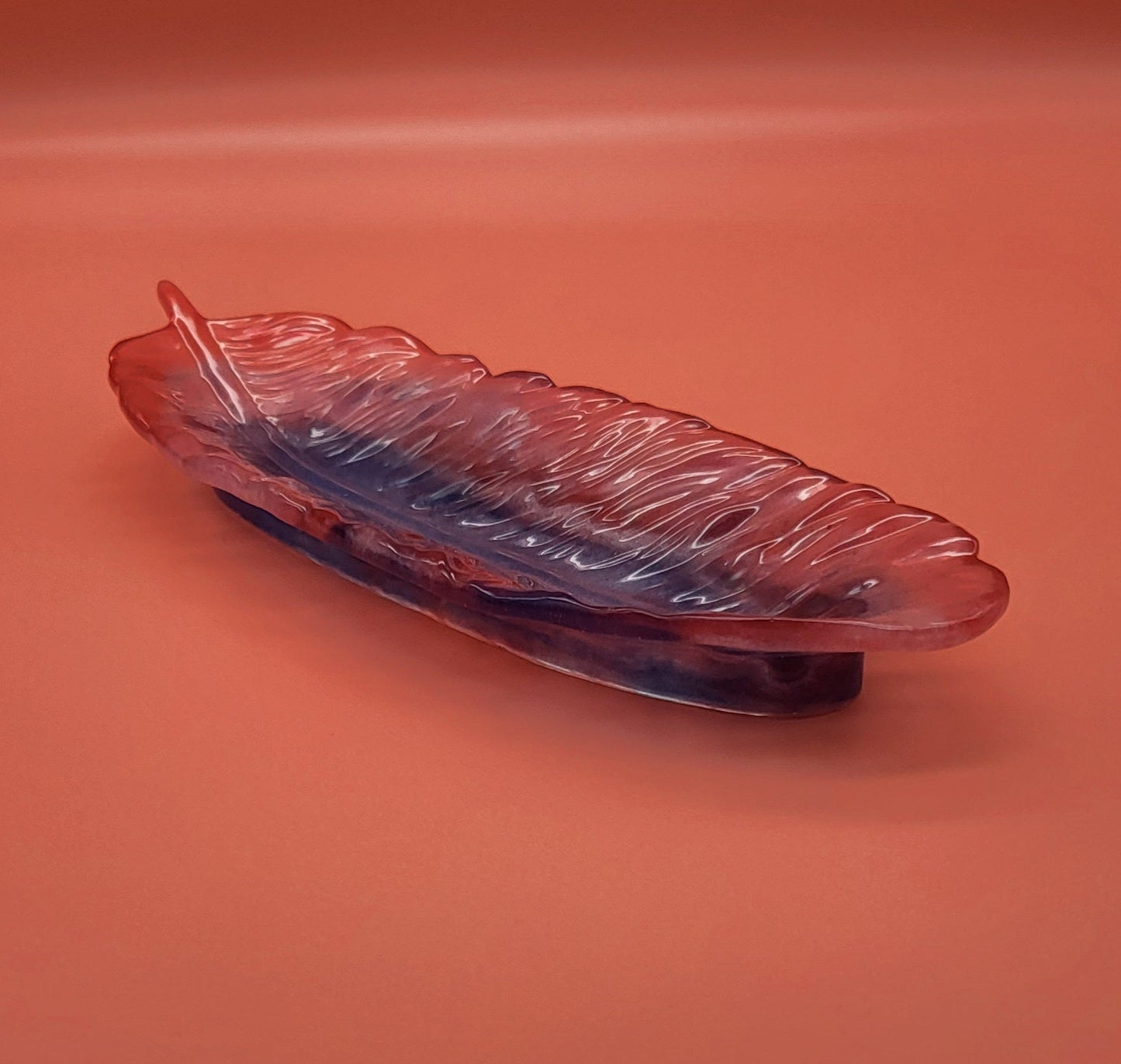 DÉCORATION 3D GRANDE PLUME D’ ANGE VIDE-POCHES EN RÉSINE – ARTISANALE, UNIQUE & ORIGINALE - COULEURS AU CHOIX