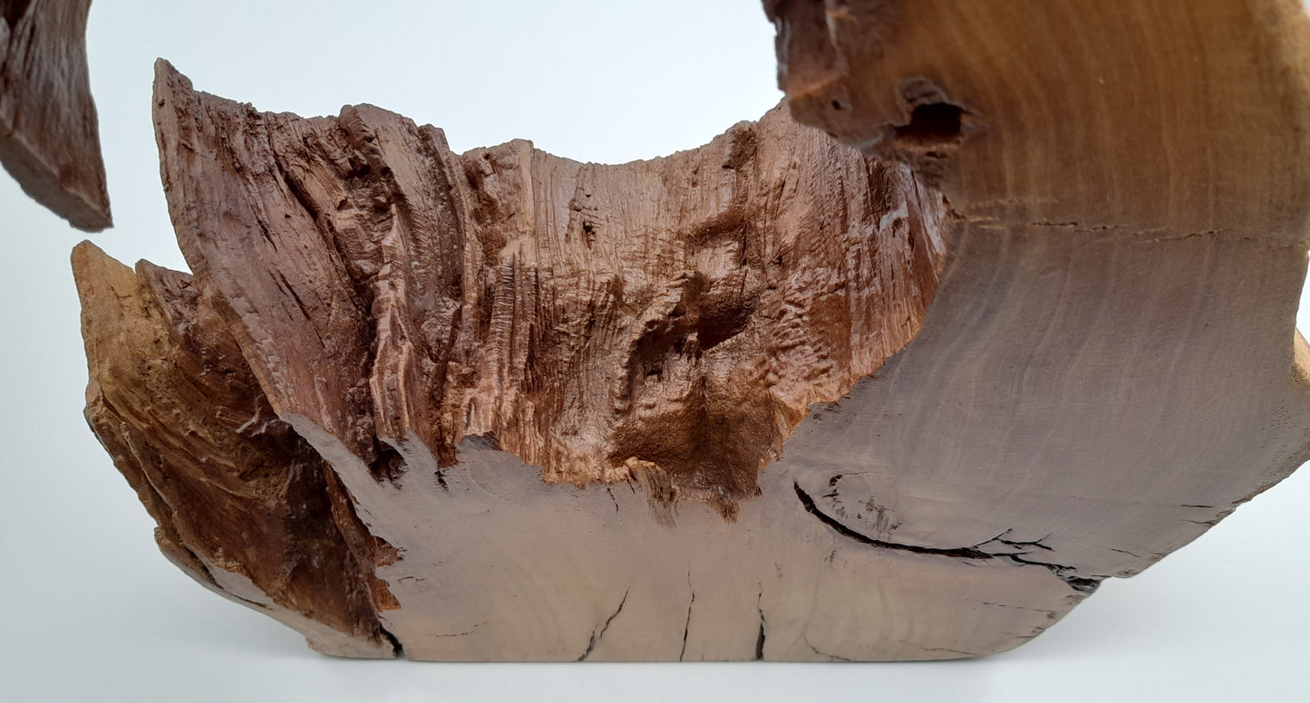 GRANDE SCULPTURE DE "VAGUE" EN BOIS DE CERISIER - UNIQUE, ARTISANALE & ORIGINALE