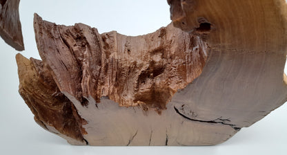 GRANDE SCULPTURE DE "VAGUE" EN BOIS DE CERISIER - UNIQUE, ARTISANALE & ORIGINALE