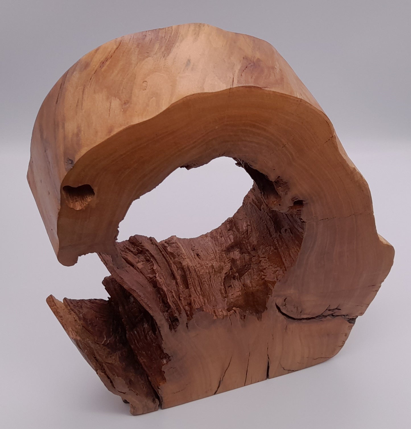 GRANDE SCULPTURE DE "VAGUE" EN BOIS DE CERISIER - UNIQUE, ARTISANALE & ORIGINALE