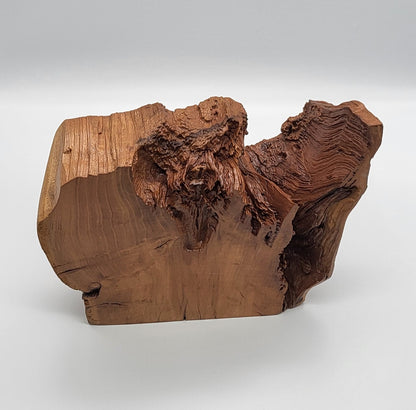 SCULPTURE " PIC ABSTRAIT " EN BOIS DE CERISIER - UNIQUE, ARTISANALE & ORIGINALE