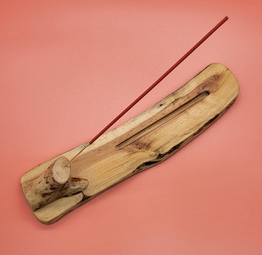 2ème SUPPORT À ENCENS EN BOIS DE CADE - UNIQUE, ORIGINAL & ARTISANAL