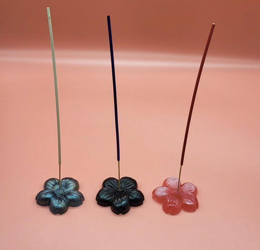 SUPPORTS À ENCENS " FLEURS de SAKURA " EN 2D - DÉCORATIONS ARTISANALES, UNIQUES & ORIGINALES AU CHOIX