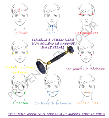 2 SUBLIMES OUTILS de BEAUTÉ « 2 ROULEAUX » EN PIERRE QUARTZ ROSE + VRAIES FLEURS SÉCHÉES (AU CHOIX) - MASSAGE & ANTI-ÂGE