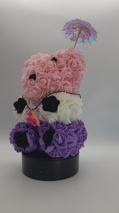 DÉCORATION " 2 EN 1 " OURSON 3 ÉTAGES (ROSE, VIOLET, BLANC) 3D + BIJOU FANTAISIE " - UNIQUE, ORIGINAL & ARTISANAL