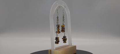 4 MODÈLES DE BOUCLES D'OREILLES EN PIERRE OEIL DU TIGRE - BIJOUX ARTISANAUX, UNIQUES & ORIGINAUX
