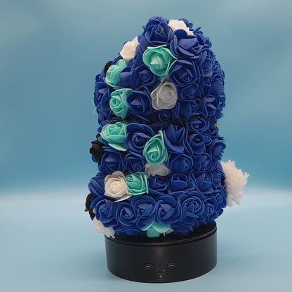 DÉCORATION " 2 EN 1 " OURSON BLEU 3D + BIJOU FANTAISIE " - UNIQUE, ORIGINAL & ARTISANAL