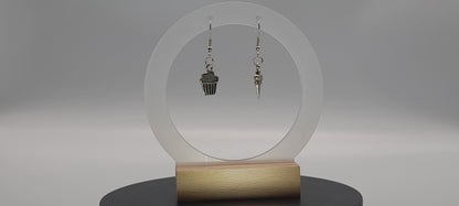 BOUCLES D'OREILLES DUO ORIGINAL " CUPCAKE + GLACE " - BIJOUX BRELOQUES FANTAISIES