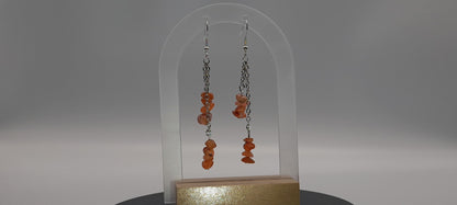 3 MODÈLES DE BOUCLES D'OREILLES EN PIERRE DE CORNALINE - BIJOUX ARTISANAUX, UNIQUES & ORIGINAUX