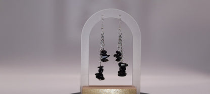 3 MODÈLES DE BOUCLES D'OREILLES EN PIERRE OBSIDIENNE - BIJOUX ARTISANAUX, UNIQUES & ORIGINAUX